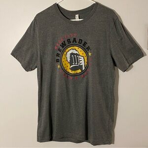 Bella Canvas Mens XL Brewsader Graphic T Shirt Gray Beer Brewery Tee